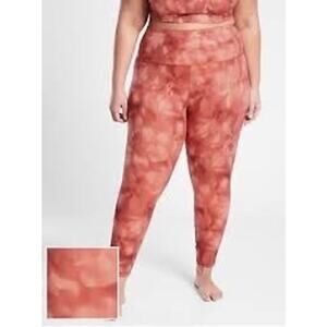 Athleta Elation Printed 7/8 Tight Women’s Size 1X Serena Coral EUC